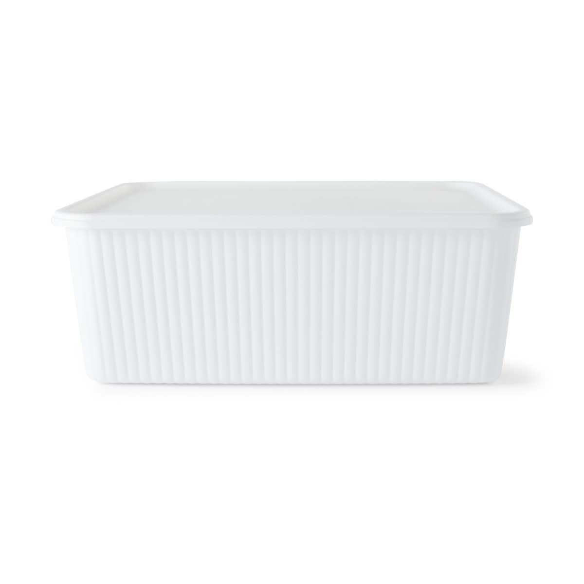 11L Ribbed Container - White