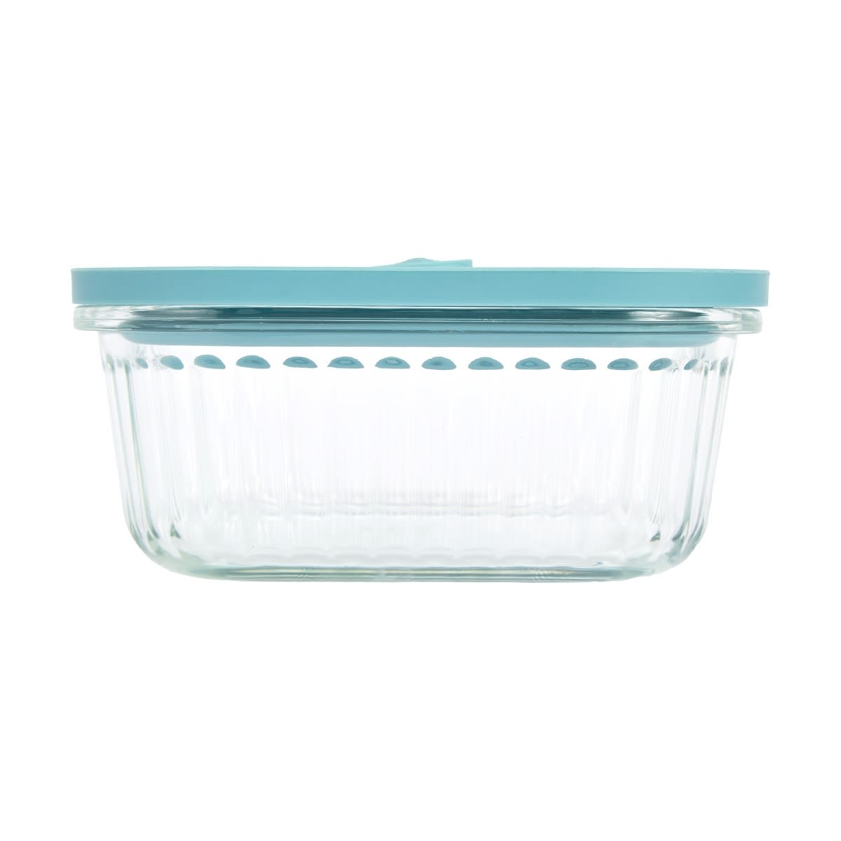 800ml Square Ribbed Glass Container