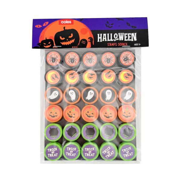 COLES HALLOWEEN STAMPS 30PK