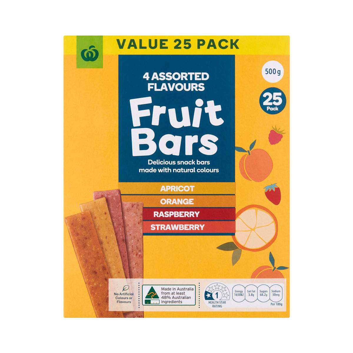 Woolworths Fruit Bars Assorted 25 Pack