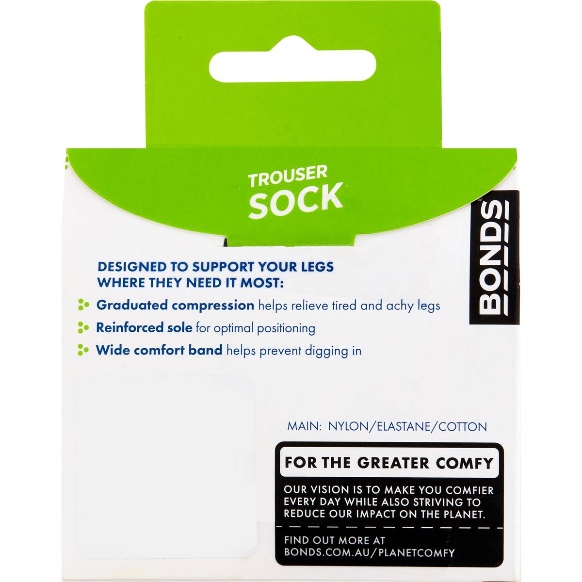 Bonds Sheer Relief Trouser Sock Black 1 Size each