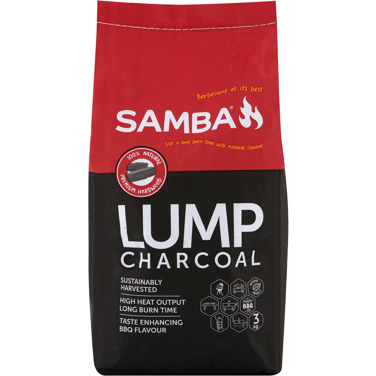 Samba Lump Charcoal Bbq Fuel 3kg