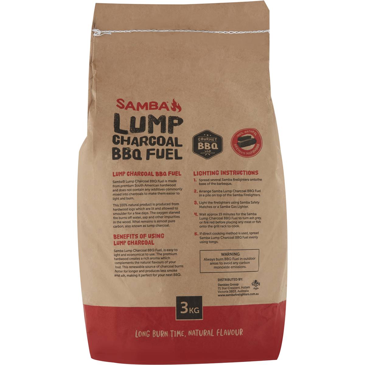 Samba Lump Charcoal Bbq Fuel 3kg