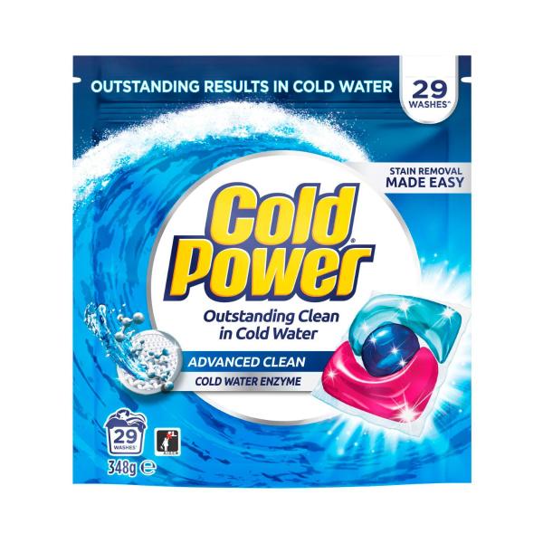 COLD POWER LAUNDRY CAPSULES ADVANCED CLEAN 29PK