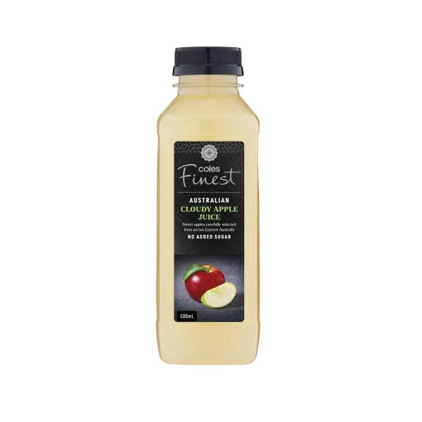 COLES FINEST CLOUDY APPLE JUICE:.:500 ML