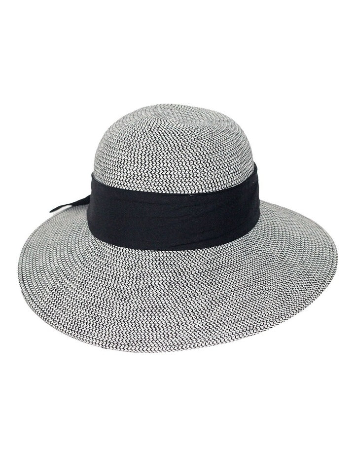 Debby Sun Cloche Hat in Black/White