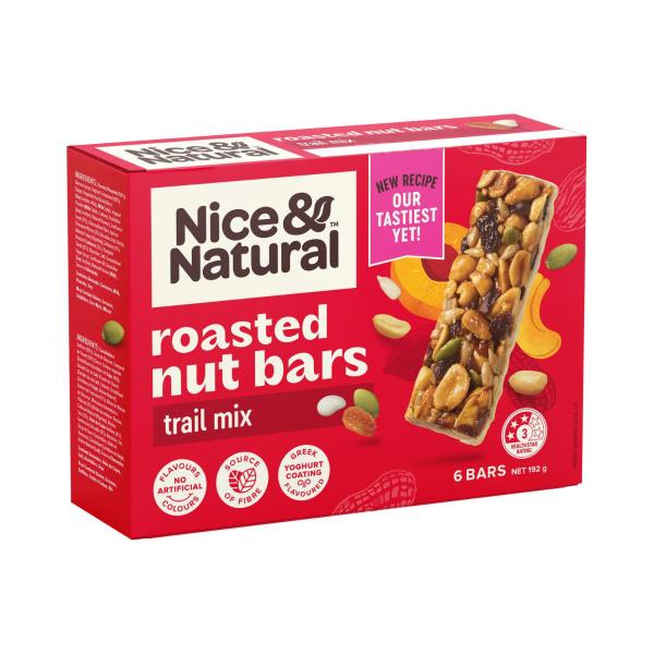NICE & NATURAL NUT BARS 6PK:YOGHURT TRAIL MIX:.:192 GRAM