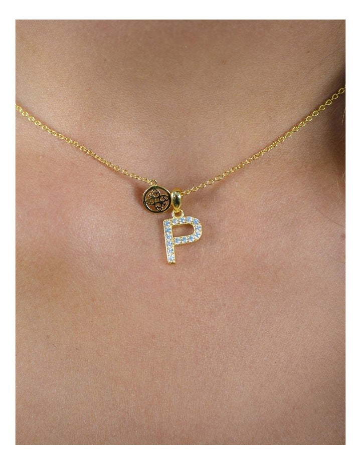 Luxury Letters 'P' Initial Pendant in Gold