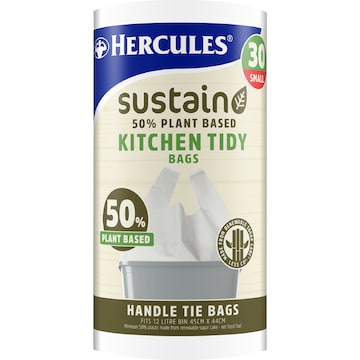 Hercules Sustain 60% Plant Based Kitchen Tidy Bag Small 30 pack