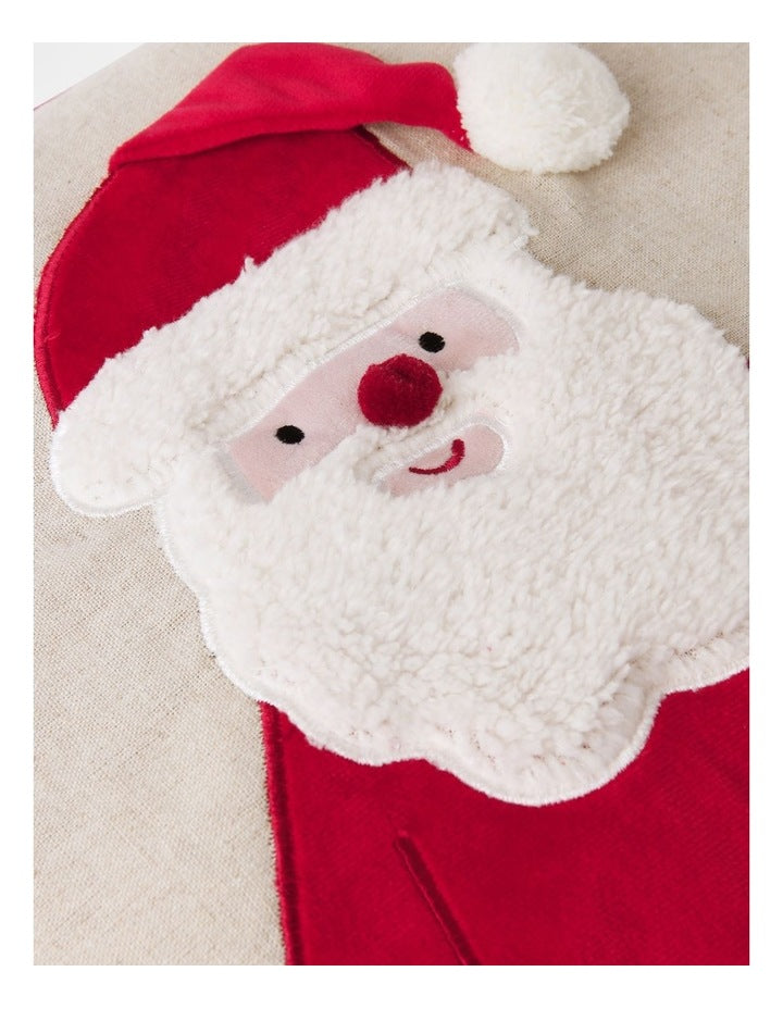 Nostalgia Christmas Santa Leg Cushion 50x50cm in Multi