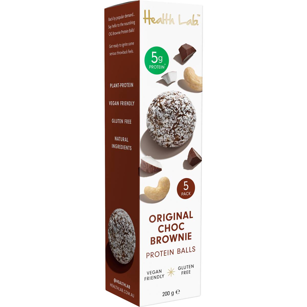 Health Lab 5 Protein Balls Original Chocolate Brownie 200g