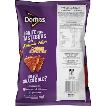 Doritos Corn Chips Share Pack Flaming Hot Cheese Supreme 150g