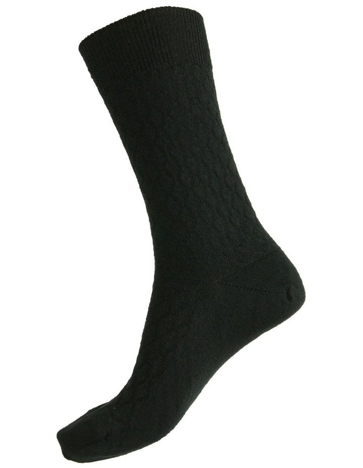 Quilted Health Over The Calf Socks in Black