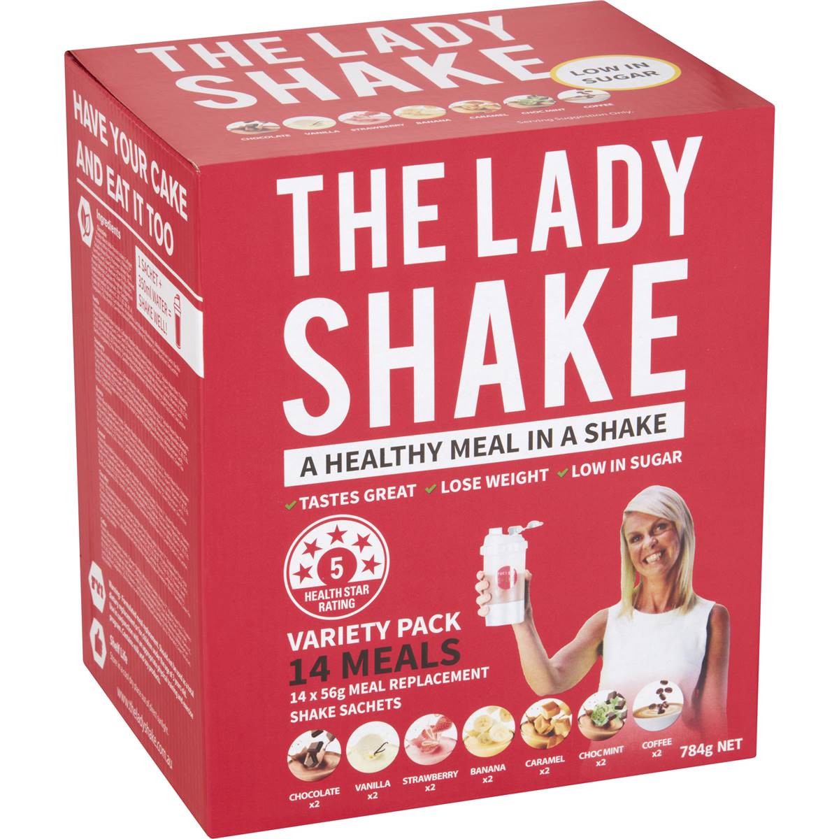 The Lady Shake Diet High Protein Low Sugar Variety Pack Meal Replacement 56g x 14 pack