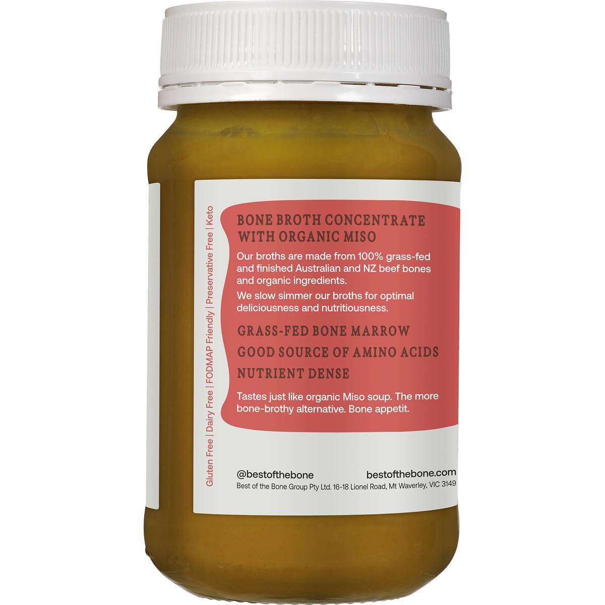 Best Of The Bone Bone Broth Organic Miso Concentrate 390g