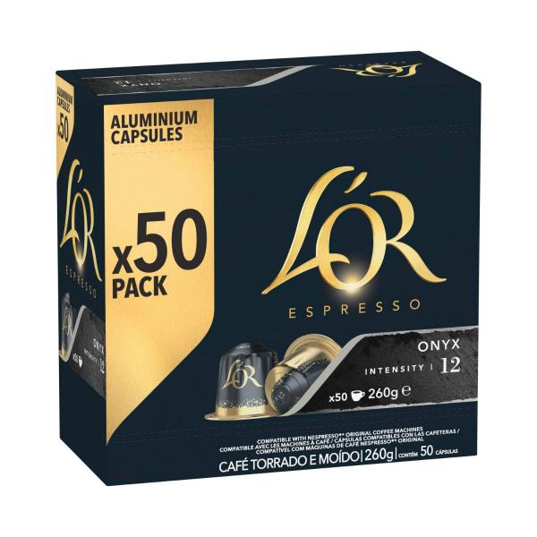 L'OR ESPRESSO ONYX INTENSITY 12 COFFEE CAPSULES NESPRESSO* COMPATIBLE 50 PACK