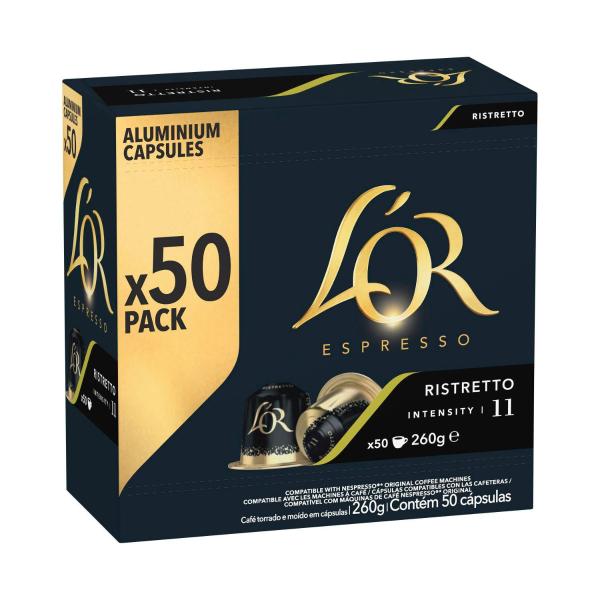 L'OR ESPRESSO RISTRETTO INTENSITY 11 COFFEE CAPSULES NESPRESSO* COMPATIBLE 50 PACK