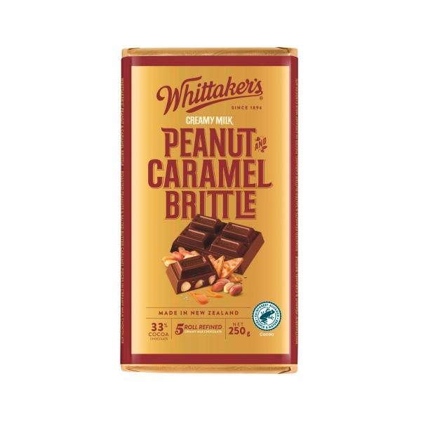 WHITTAKER'S PEANUT CARAMEL BRITTLE CHOCOLATE BLOCK 250 GRAM
