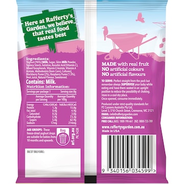Rafferty's Garden Mini Yoghurt Drops Raspberry & Blackberry 8g