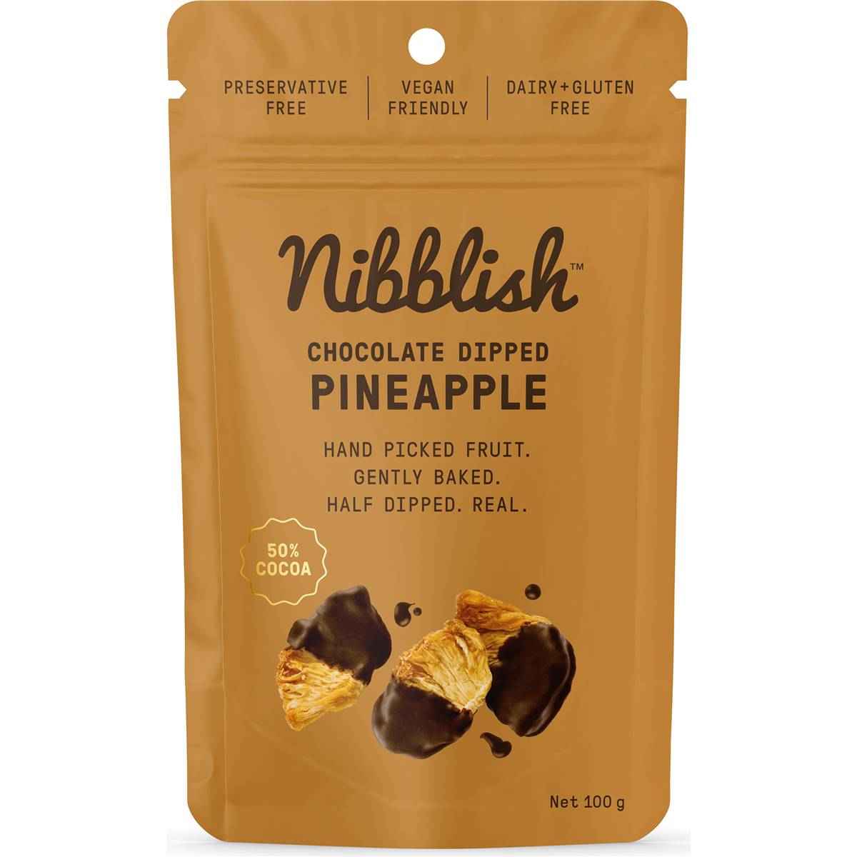 Nibblish Chocolate Dipped Pineapple 100g