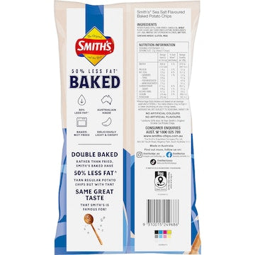 Smith's Crinkle Cut Baked Potato Chips Sea Salt 130g