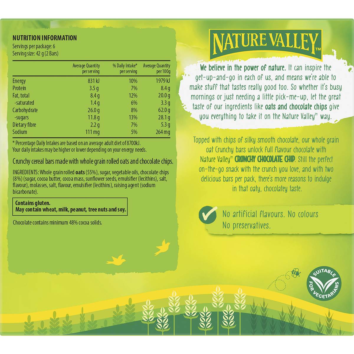 Nature Valley Crunchy Chocolate Chip Granola Bars 6 pack