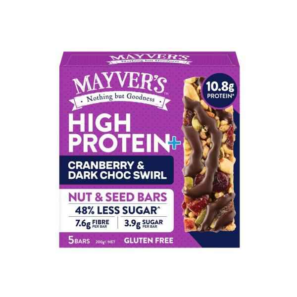 Protein+ Bars Cranberry Dark Chocolate Swirl Nut And Seeds Bars 5 Pack