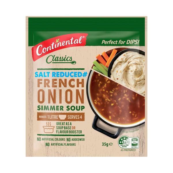 CONTINENTAL PACKET SOUP:FRENCH ONION:SALT REDUCED:35 GRAM