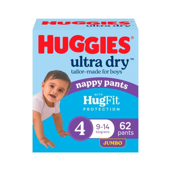 Nappy Pants Size 4 Boy Jumbo 62 Pack