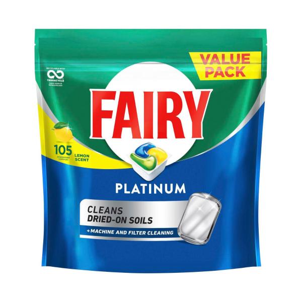 FAIRY PLATINUM LEMON DISHWASHING TABLETS 105 PACK