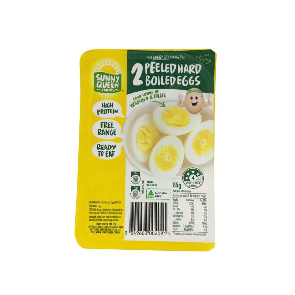 SUNNY QUEEN PEELED HARD BOILED EGGS 2PK 85G