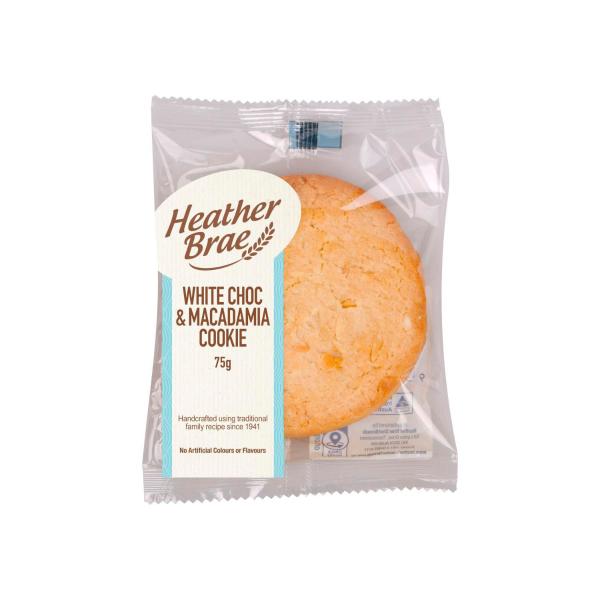 HEATHER BRAE WHITE CHOC & MACADAMIA COOKIE 75G