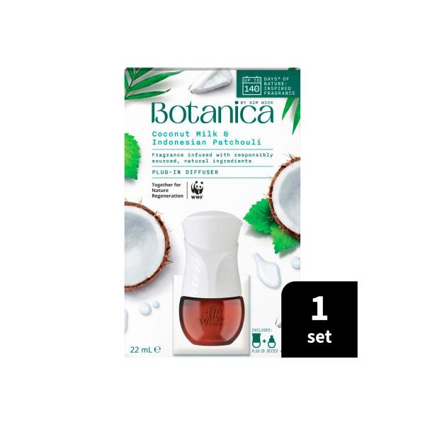 BOTANICA BY AIR WICK PLUG- IN DIFFUSER + REFILL COCONUT MILK & INDONESIAN PATCHOULI 22ML