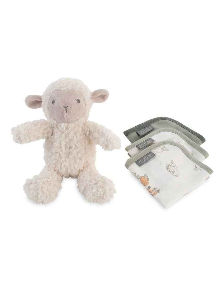 Plush Toy & Washers Farmyard Lamb
