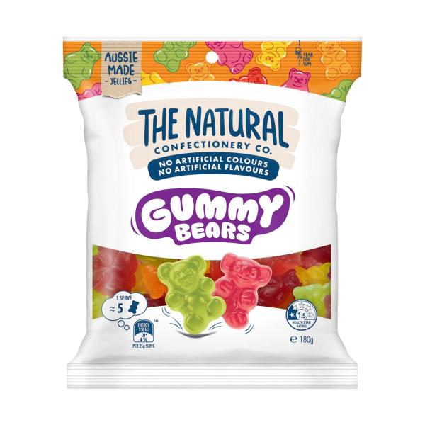 THE NATURAL CONFECTIONERY CO GUMMY BEARS 180G