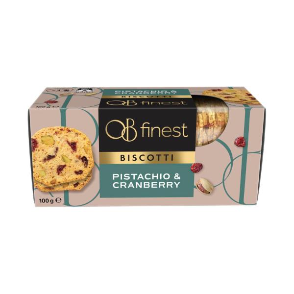 OB FINEST CRANBERRY & PISTACHIO BISCOTTI 100G