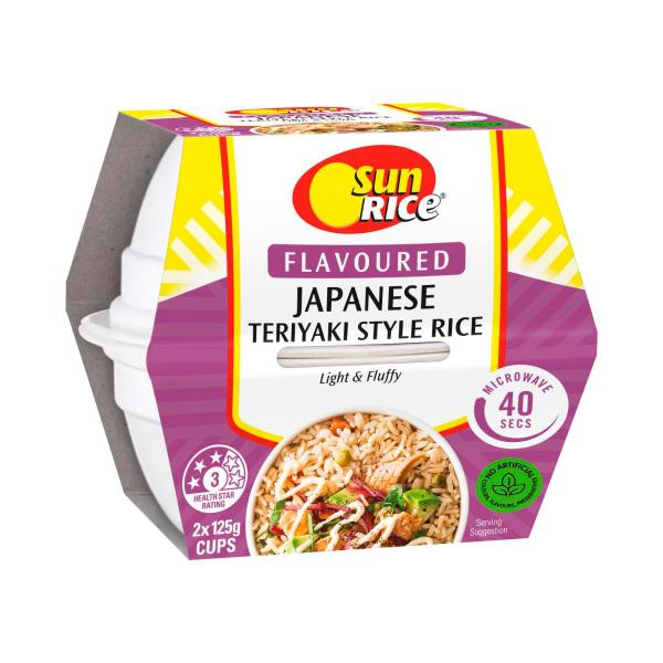 SUNRICE MICROWAVE FLAVOURED RICE CUP TERIYAKI 2 X 125_250G