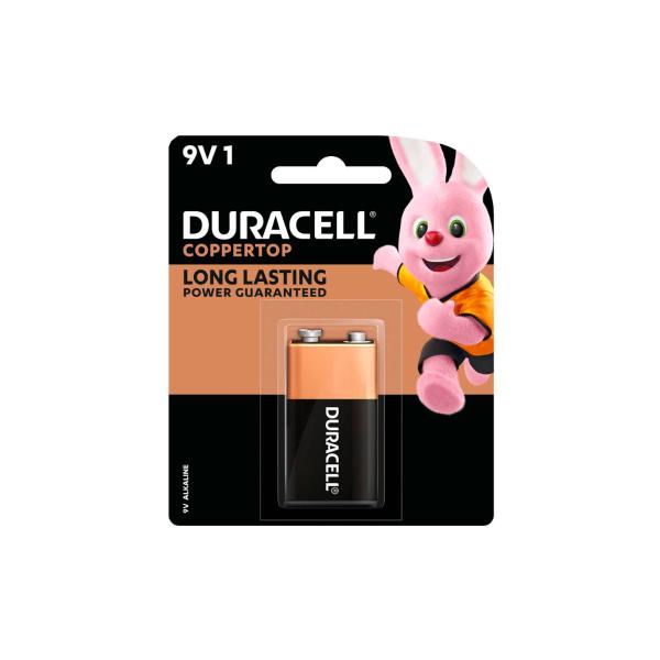 DURACELL COPPERTOP 9V ALKALINE BATTERIES 1 PACK