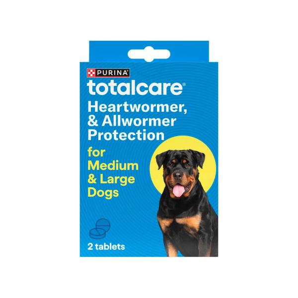TOTALCARE HEARTWORMER & ALLWORMER PROTECTION MEDIUM & LARGE DOGS TREATMENT 2 PACK