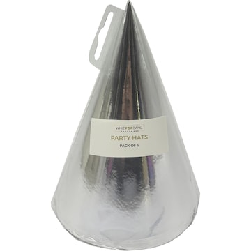 Whiz Pop Bang Party Hats Foil 6 pack