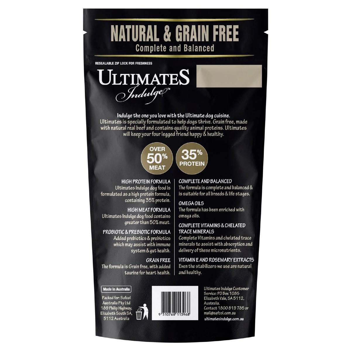 Ultimates Indulge Dry Dog Food Natural Beef 1kg