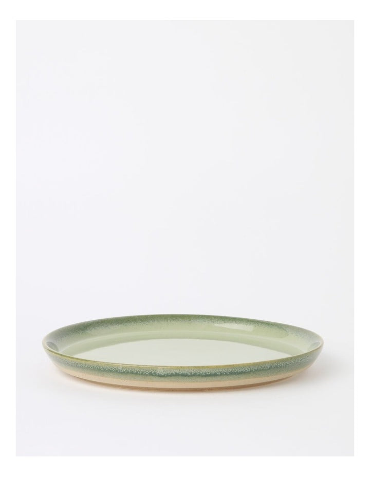 Esperance Celadon Wiped Edge Dinner Plate in Green