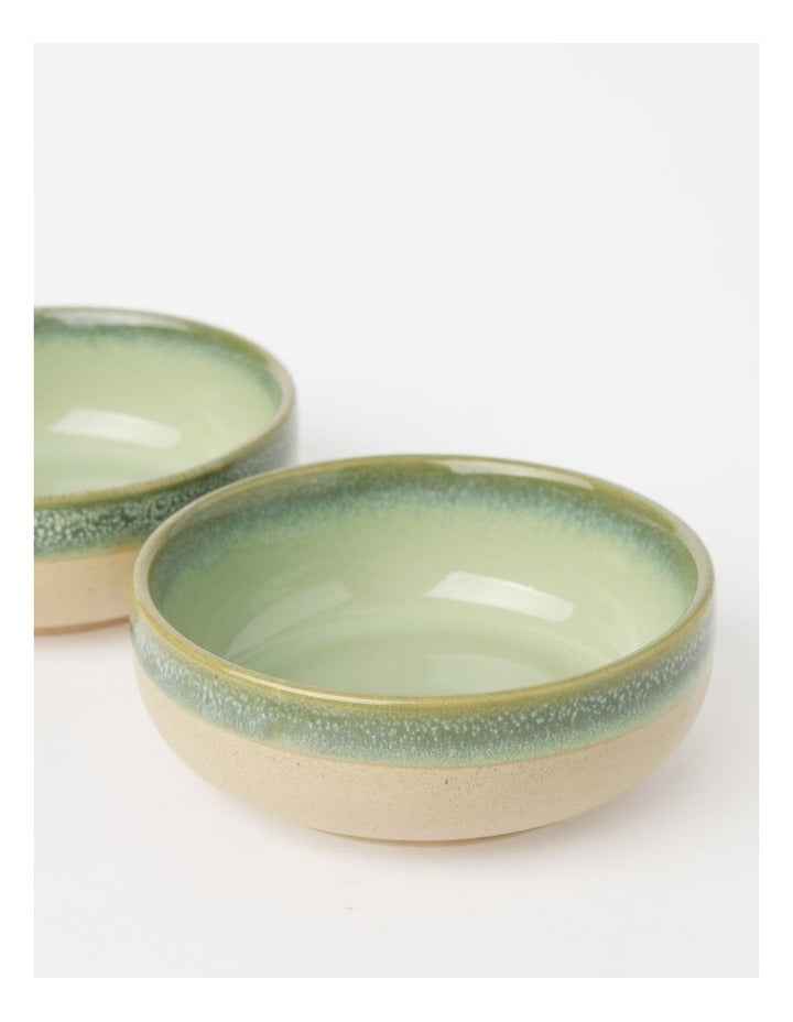 Esperance Celadon Wiped Edge Tapas Bowls Set of 4 in Green