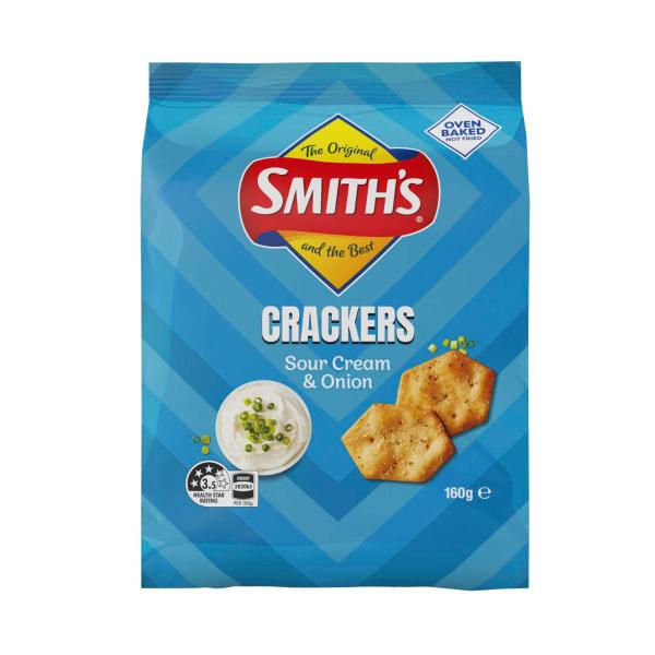 SMITH'S CRACKERS SOUR CREAM & ONION 160G