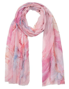 Water Color Print Scarf in Pink