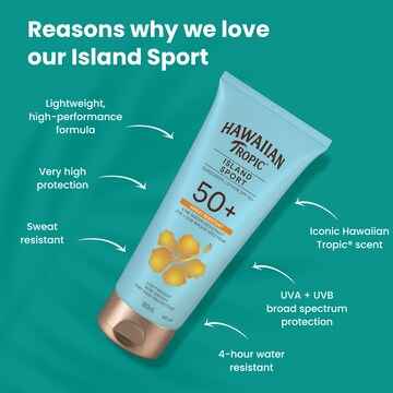 Hawaiian Tropic SPF 50+ Island Sport Sunscreen Lotion 180mL