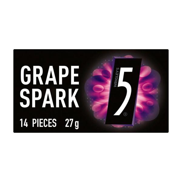 5 GUM GRAPE SPARK SUGAR FREE CHEWING GUM 27G