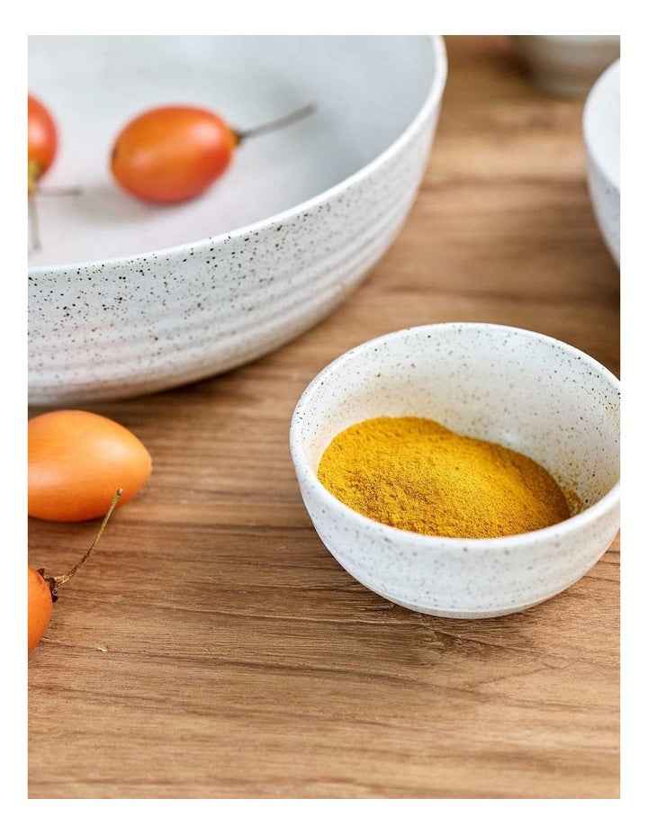 10cm Natural Home Condiment Bowls 3 Pack in White Speckle