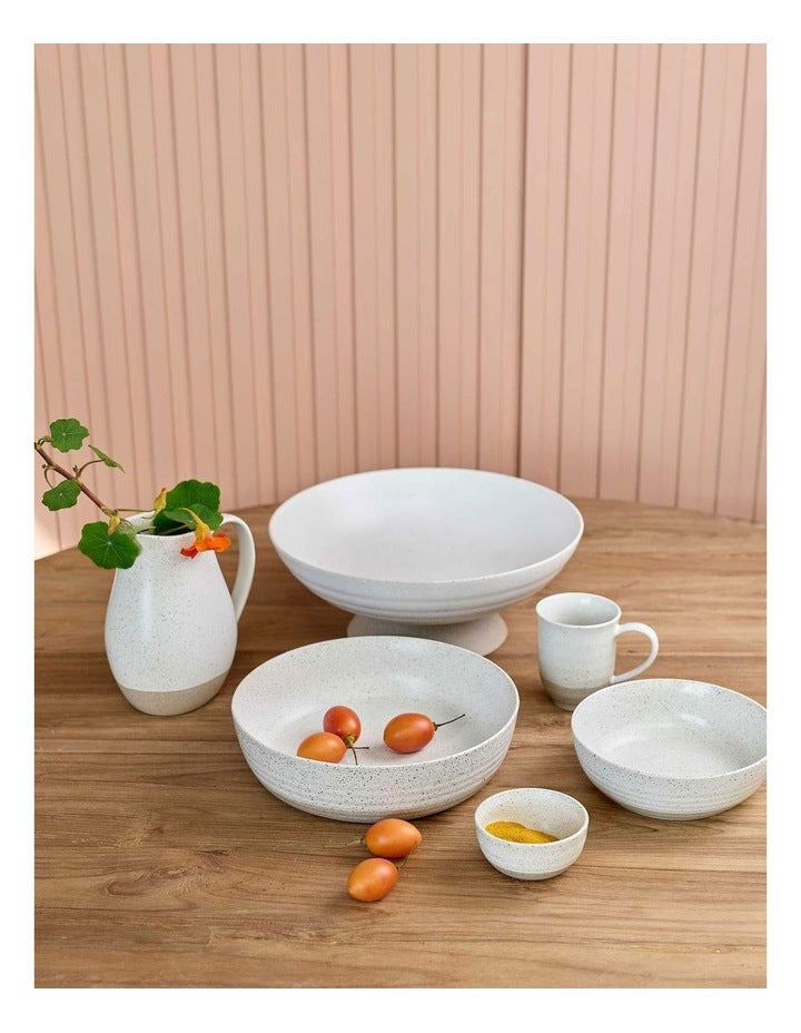 20cm Natural Home Breakfast Bowl in White Speckle