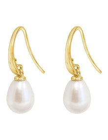 Classic Hook Earrings in Pearl/Gold